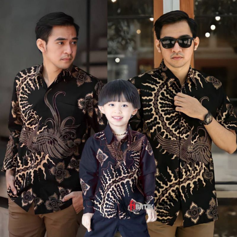 TERBARU Couple sweet || couple batik ayah dan anak cowok BATIK Motif klabang hitam