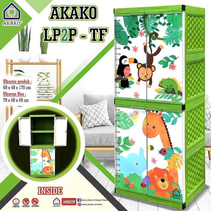 LEMARI PAKAIAN PLASTIK AKAKO LP2P terbaru