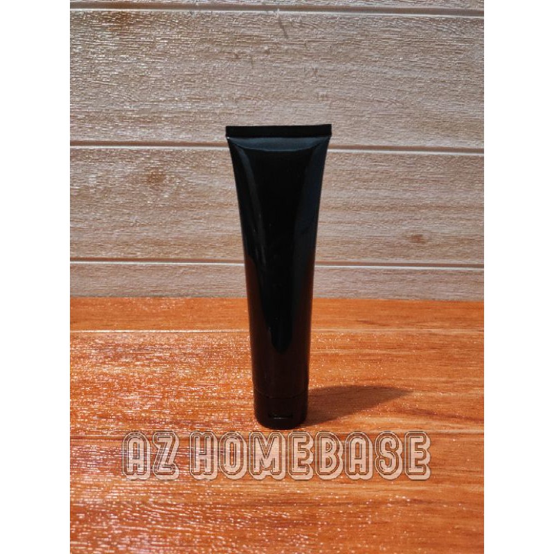 Tube Kosong 100ml Hitam Tutup Fliptop Model Kurus Minimal Order 25pcs - Tube 100 ml Hitam - Botol Tu