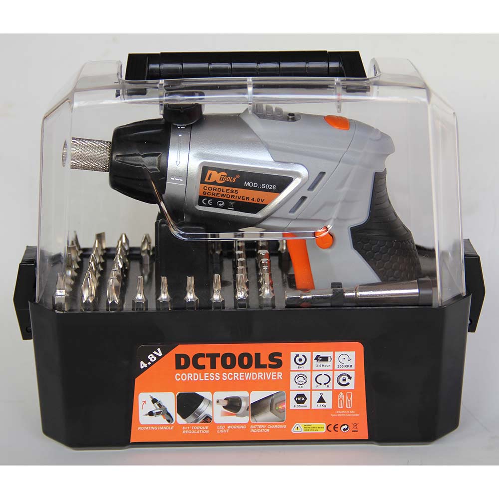 DC Tools Obeng Listrik Cordless Screwdriver 4.8V 52 in 1 - S028 - Silver