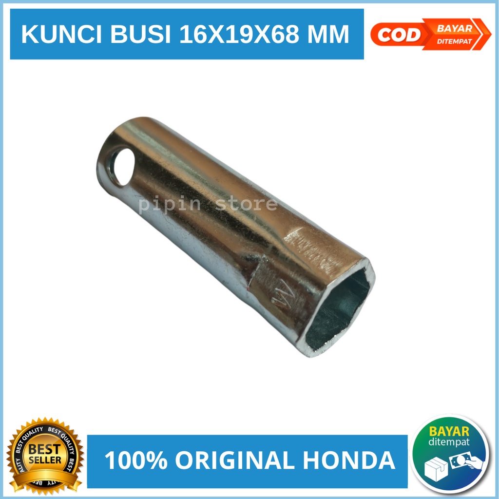 Kunci Busi Motor 16mm Honda Original AHM untuk Semua Merk Motor Matic Bebek Supra Fit Mio Jupiter Yamaha