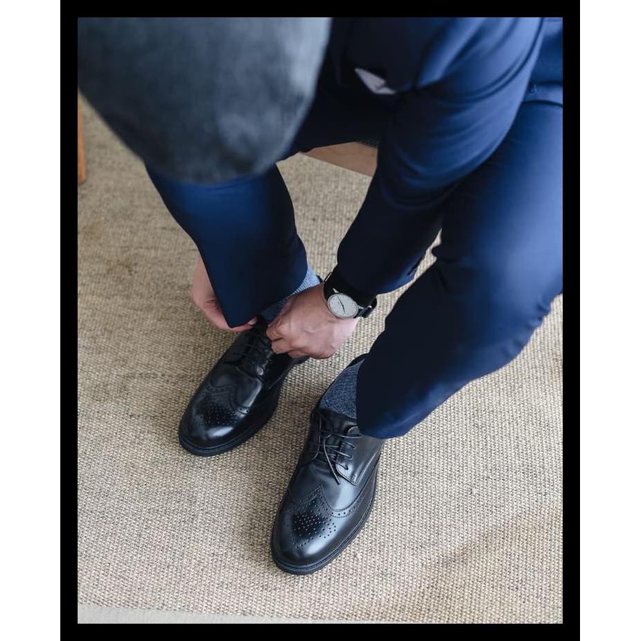 Terbaru Sepatu Pria / Sepatu Pantofel / Sepatu Kulit Jackwell Allen Black 1605 Terlaris 