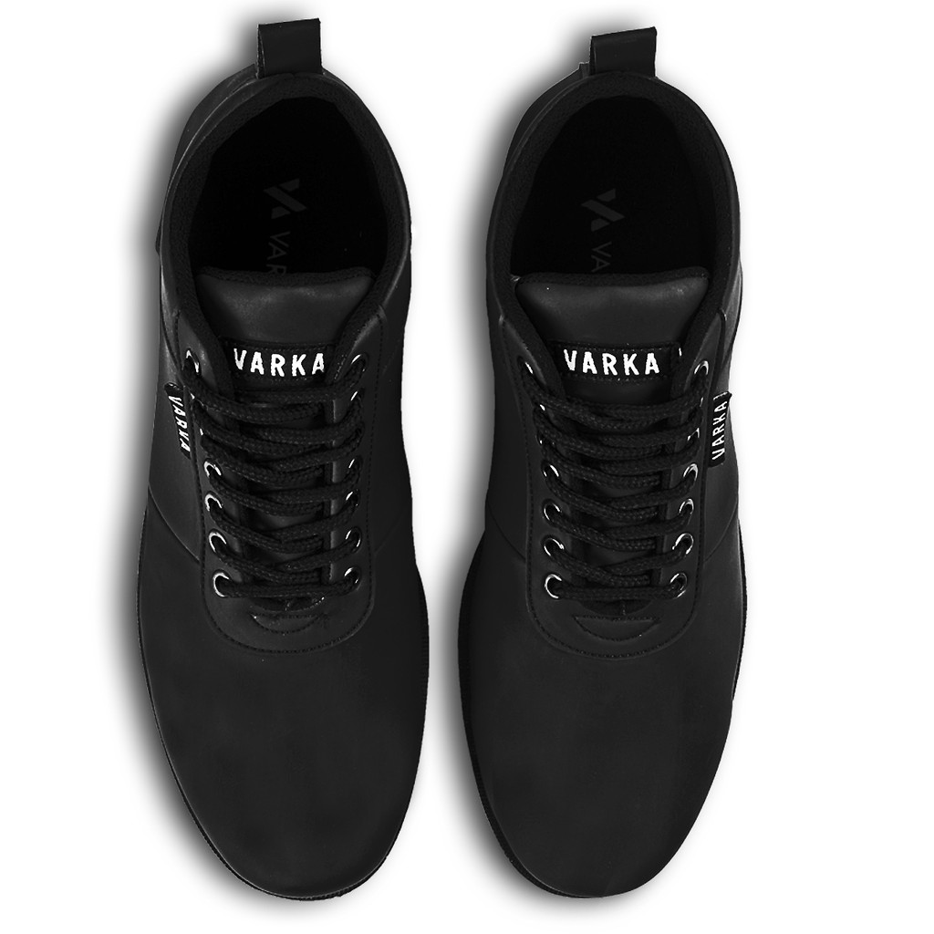 Sepatu Casual Pria Terbaru V 42812 Brand Varka Sepatu Boots Kulit Sintetis Kuliah Kerja Warna Hitam