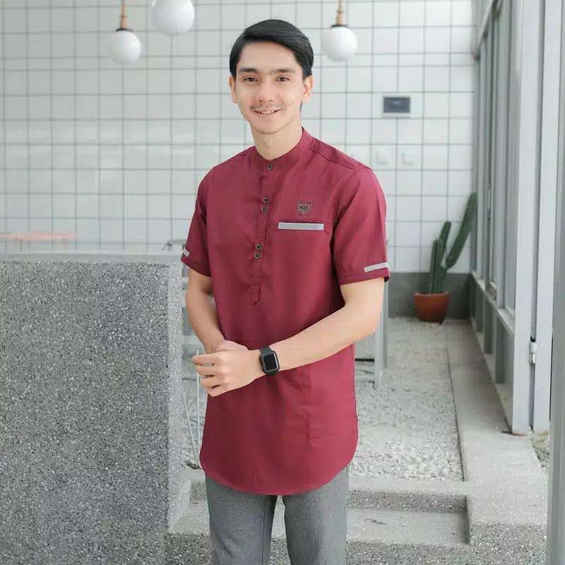 Baju Koko Kurta Dewasa Lengan Pendek Material Catton  Adem Serap Keringat