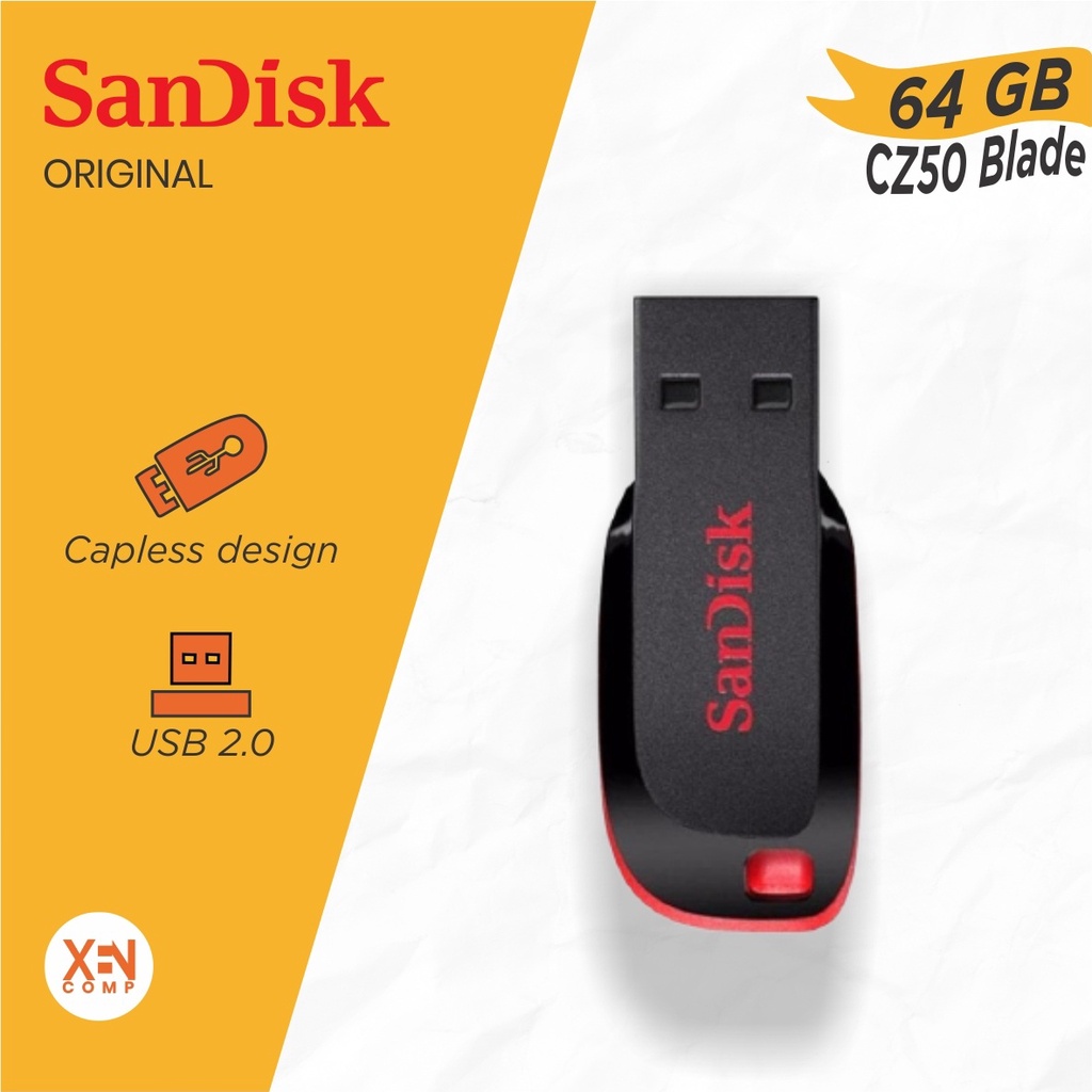 Flashdisk Sandisk 64GB Cruzer Blade CZ50 USB 2.0 Original