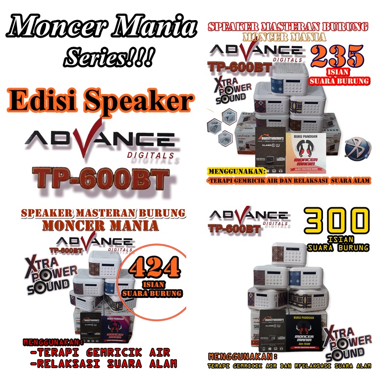 Speaker Burung Moncer Mania  Advance Tp600bt  235 300 424 Isian