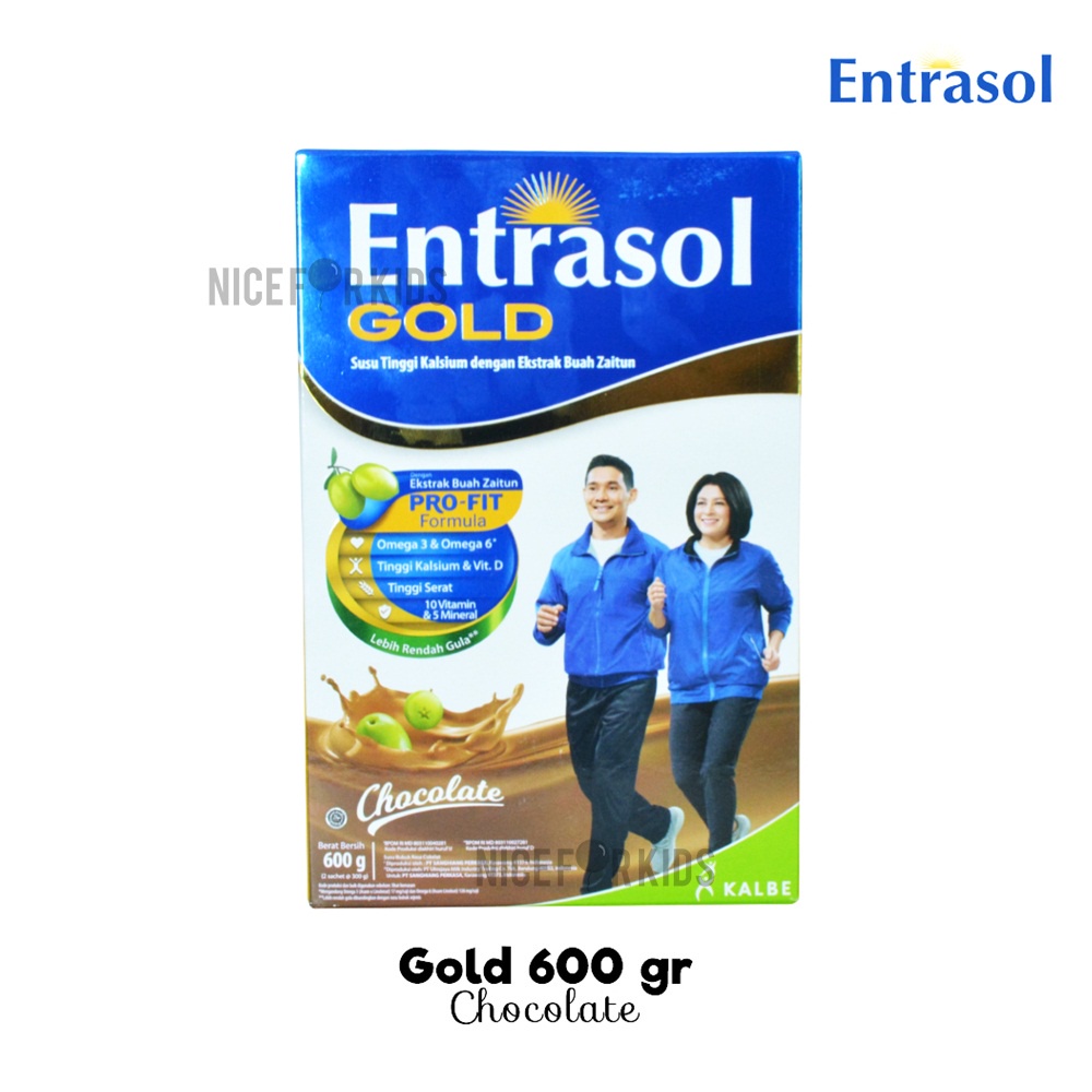 Entrasol Gold Ukuran 580gr Susu Bubuk Tinggi Serat dan Kalsium Membantu Memelihara Kepadatan Tulang