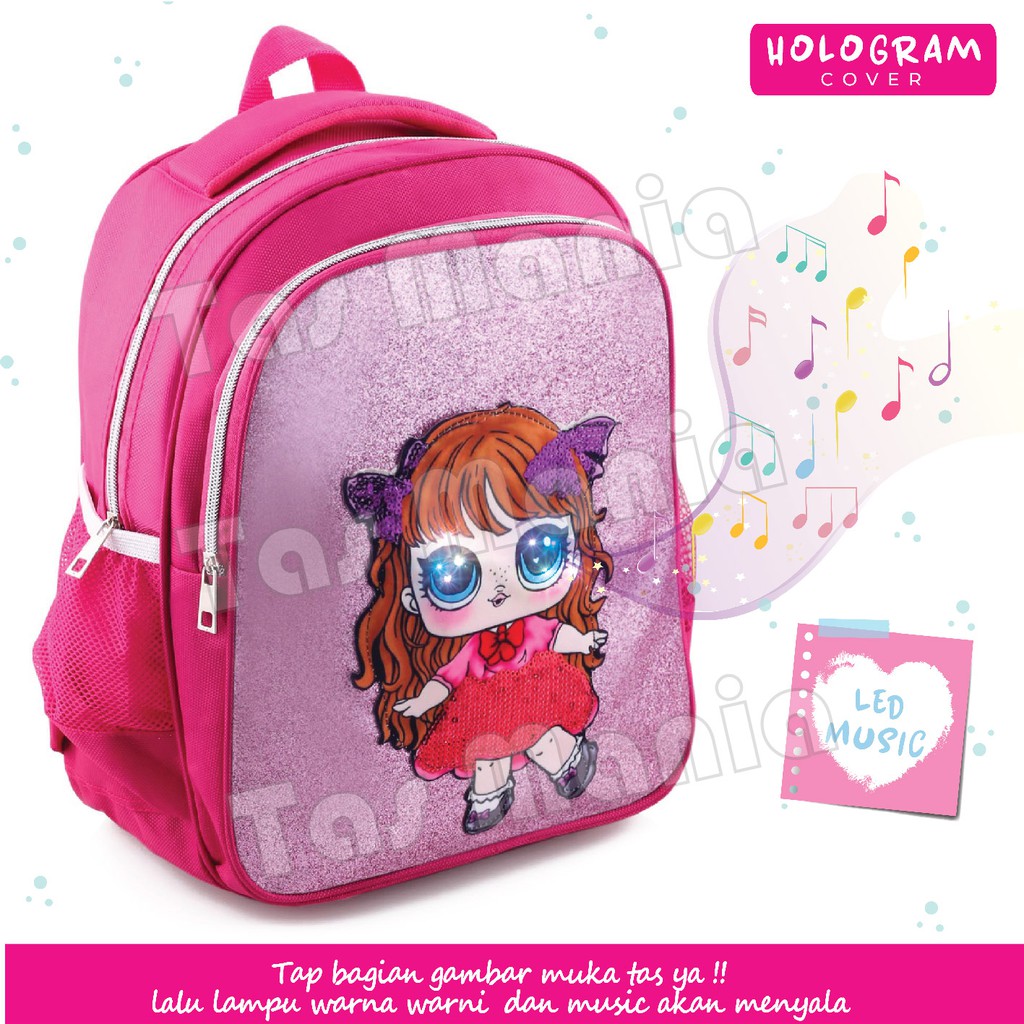 SPESIAL PRICE TAS RANSEL ANAK LOL LONG HAIR Ransel SD Glitter LED MUSIC - TAS RANSEL ANAK SEKOLAH