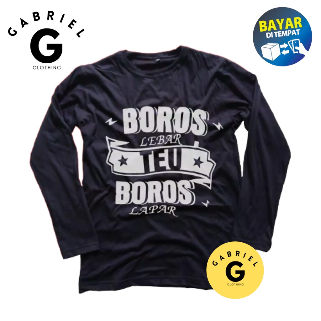 Kaos DIstro Muslim / Kaos Lengan Panjang Santri Bahan Katun Combed 30s 501