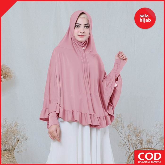 Hijab Jilbab Bergo Lengan Tangan Panjang Jumbo Kerudung Jersey Jilbab Lengan Azizah-1