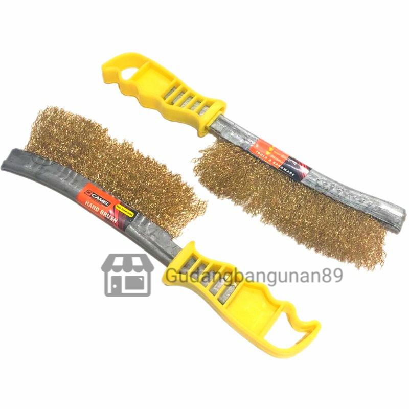 Sikat Kawat Baja Golok Kuningan Gagang Fiber CAMEL/Sikat Baja Kawat Bengkok Kuningan/Sikat Baja Kawa