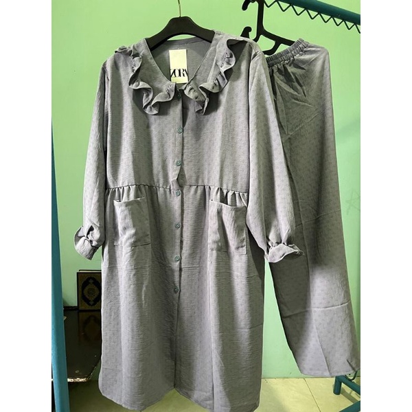 SETELAN TUNIK CRINKLE RAYON by OZORA ZORA