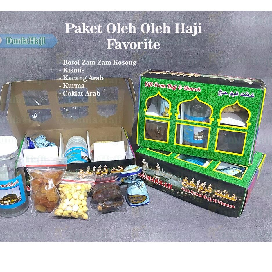 

Harga Khusus--Paket Haji Favorite E Souvenir Murah ( Botol Zam Zam Kosong - Kacang Arab - Kismis - Coklat Arab - Kurma) Souvenir Oleh Oleh Haji dan Umroh /pcs