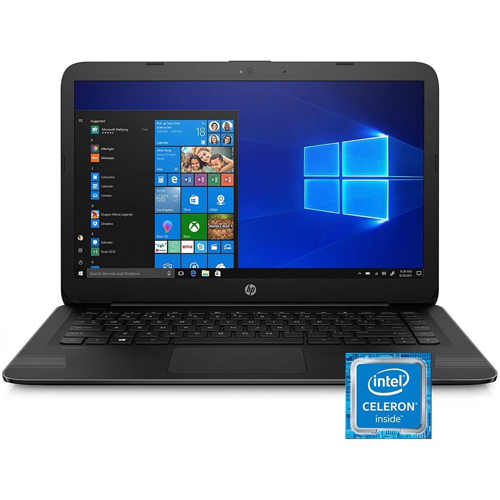 PROMO MURAH HP Stream Murah 14 Intel Celeron N4020 Ram 4GB 64GB 128GB WIN10 Home BLACK Baru Original