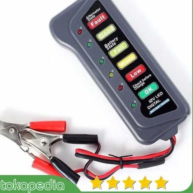 Hot Sel>>jpo-389  ALAT PENGECEK TESTER KONDISI AKI MOBIL MOTOR 12V CHECKER ACCU BT782