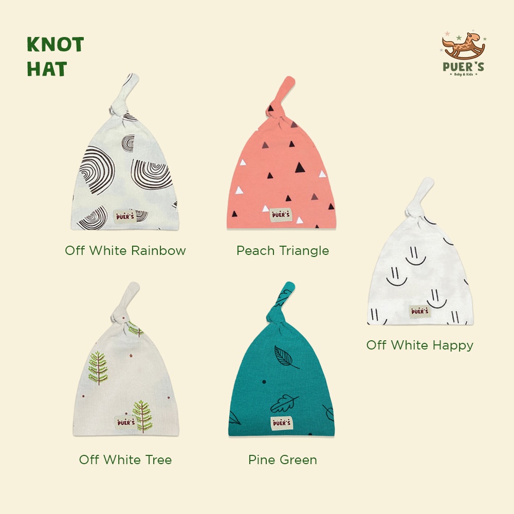 KNOT HAT NEWBORN (TOPI BAYI) PUER’S MOTIF (CODE AWALAN HURUF O-P)