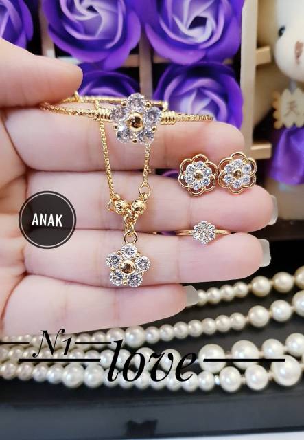 Xuping set perhiasan anak lapis emas 18k 1905i