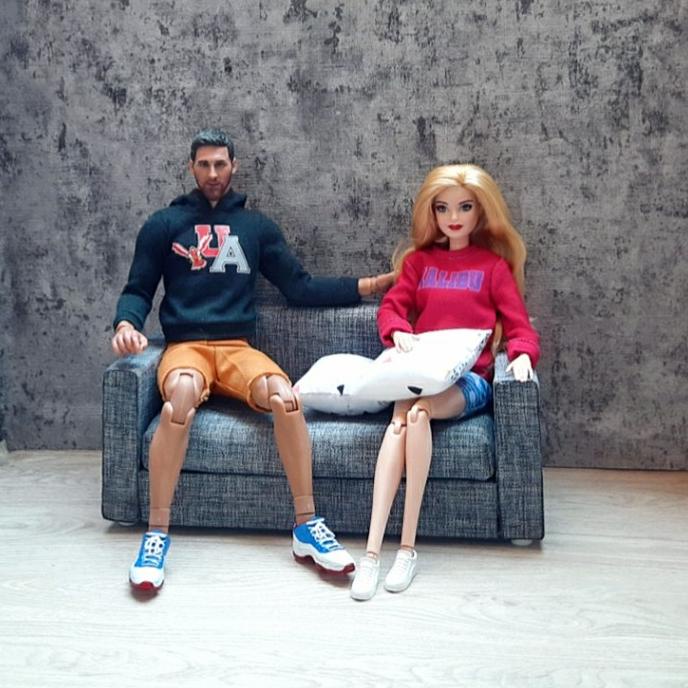 Miniatur 1/6 Sofa Kitbash Barbie Grey Abu