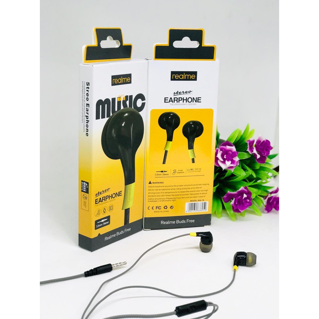 handsfree earphones REALME +MIC MA19/ MA18 / MA17 / MA15 realme buds realme c1 realme c2 realme c3