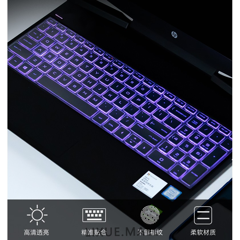 Lixue HP Pavilion 15 Series Keyboard Cover  Silicone 15 Inch 15.6 Inch Laptop Keyboard Protector Notebook Skin 15-cc707TX 15-ec1036 15-cs3040TX BF Thin Keypad Case Pavilion Gaming