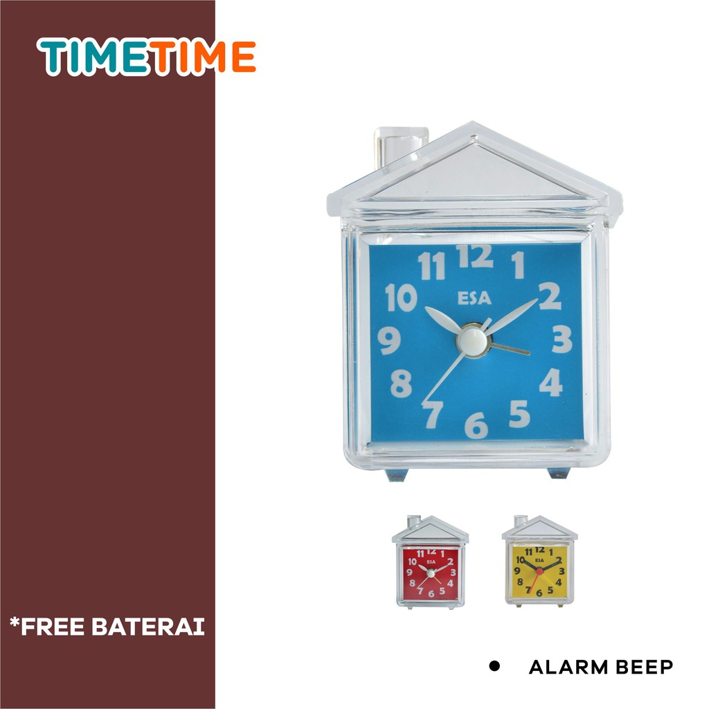 Jam Meja Weker Alarm Unik Warna Warni Analog Clock Murah FREE BATERAI 8007