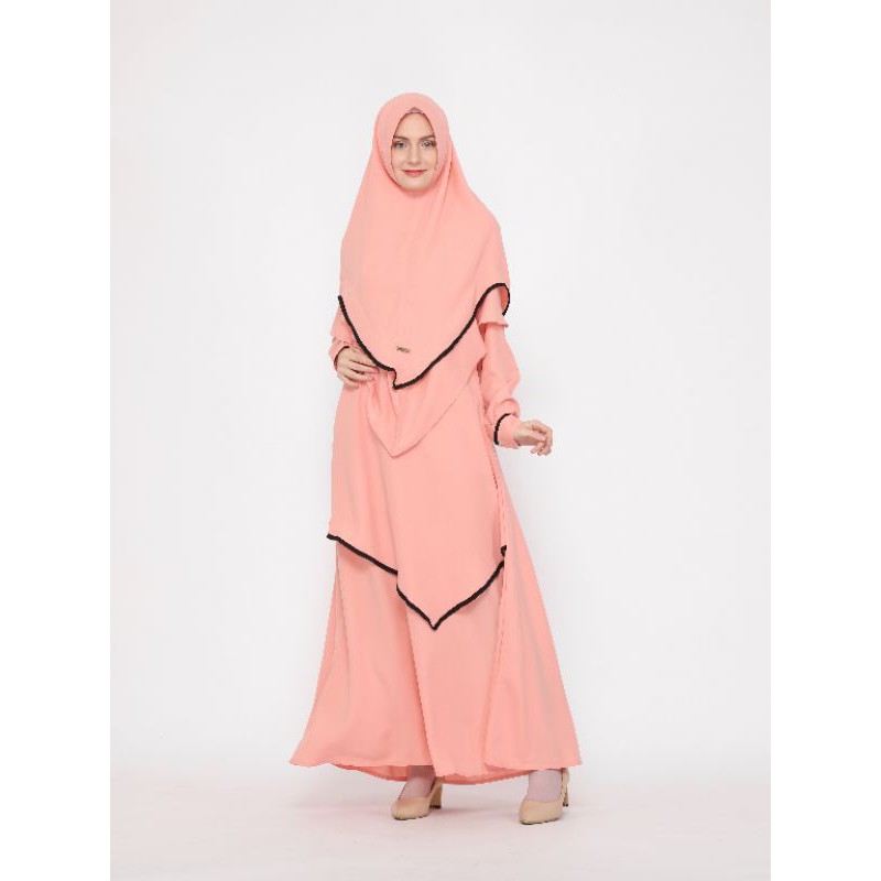 Gamis Set Syari Premium Original Terbaru Kekinian Gamis Set Hijab Lebaran Adem Gamis Butik AlsavaSet