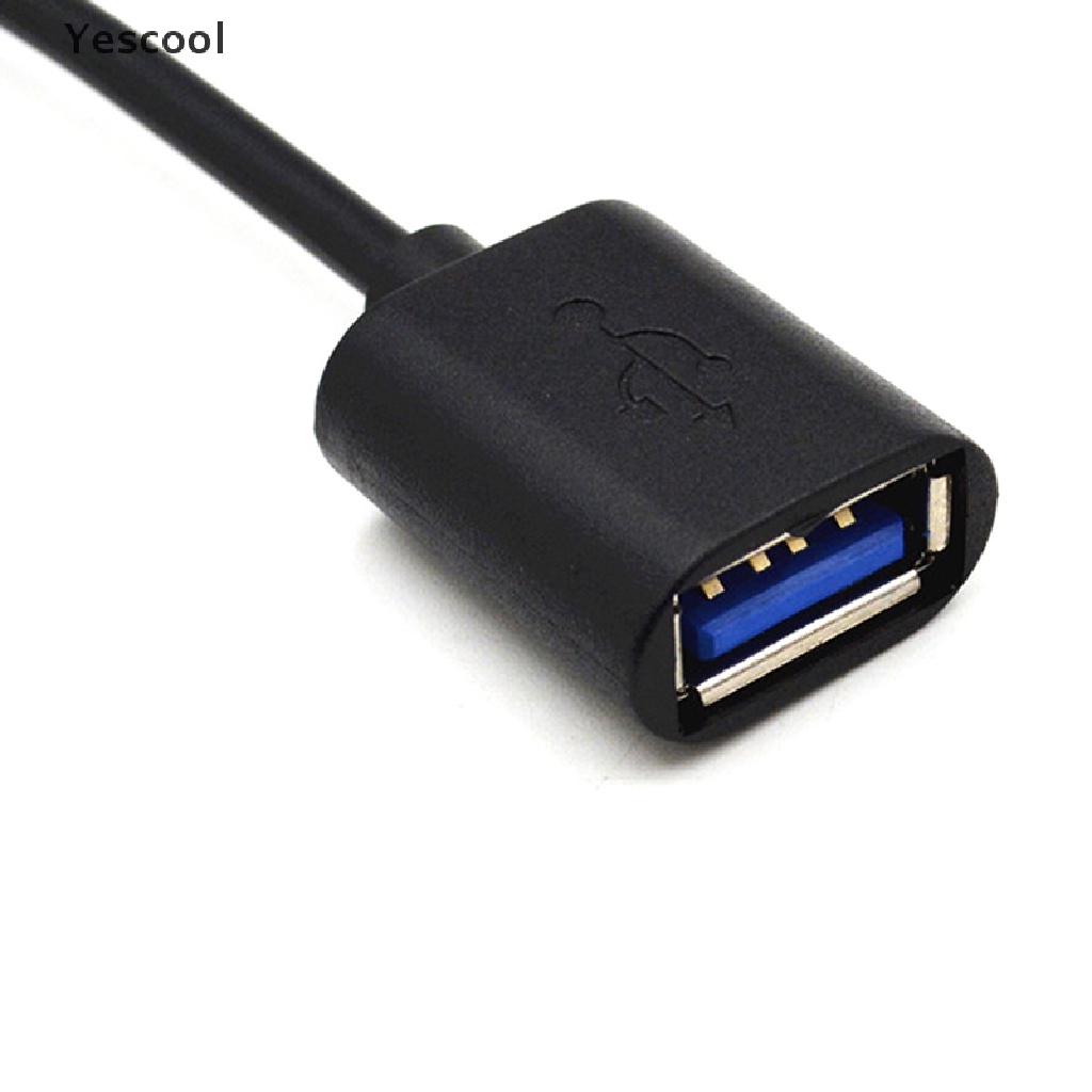 Yescool Kabel Adapter Konverter Data Sync OTG USB 3.1 Tipe C Male Ke USB Female Bahan Metal