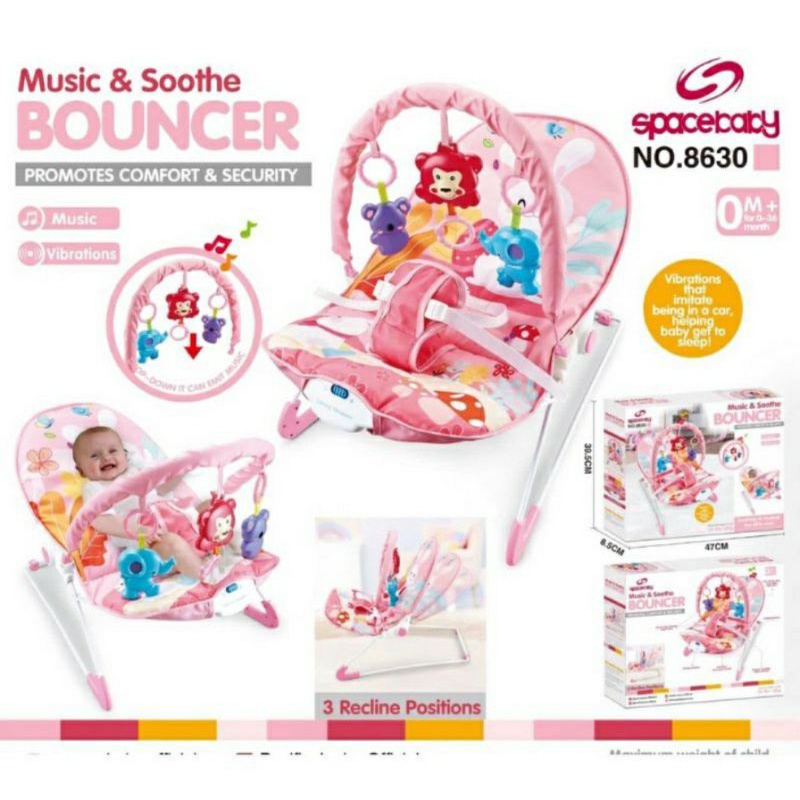 Preloved Like New - Spacebaby SB 8630 Music and Soothe Bouncer Kursi Ayun Bayi