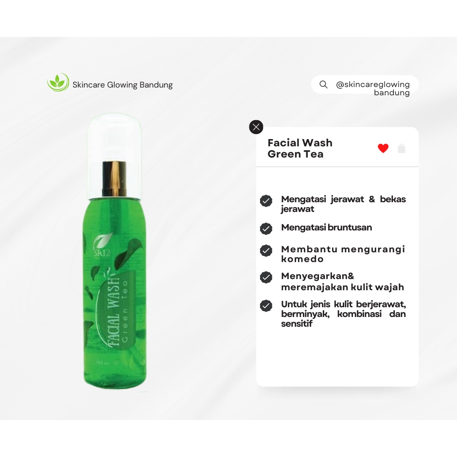 Facial Wash Green Tea 100ml Sabun Cuci Muka Face Wash Pembersih Pencuci Muka Cleanser Pembersih wajah Sabun Muka Pria