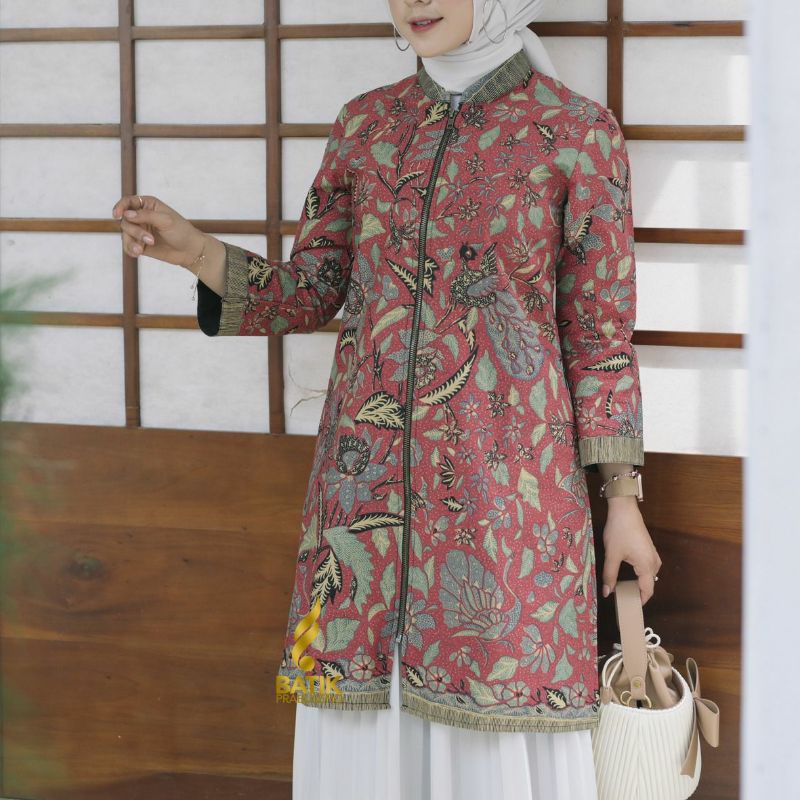 TUNIK BATIK MOTIF ELI BAJU DINAS GURU TUNIK NGANTOR SERAGAM BATIK PREMIUM MODERN BUSUI ORIGINAL BY P