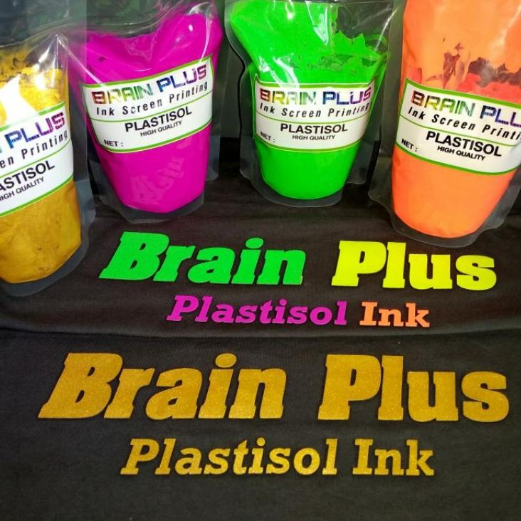 Sekarang Ada Tinta Sablon PLASTISOL FLOURESCENT Brain Plus Green 500gr