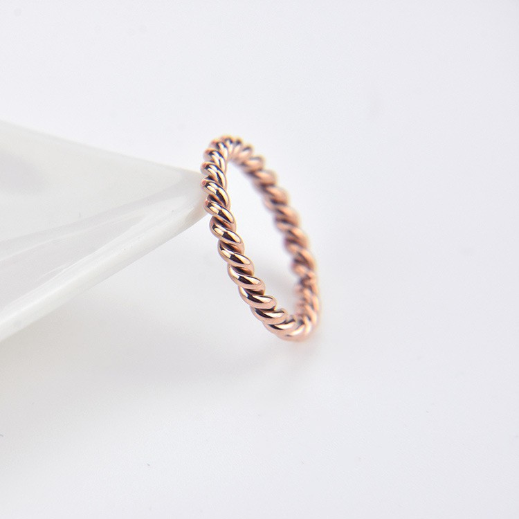 Cincin Titanium Mini Korea Wanita CK038 warna rose gold bisa untuk cincin kawin nikah fashion simple