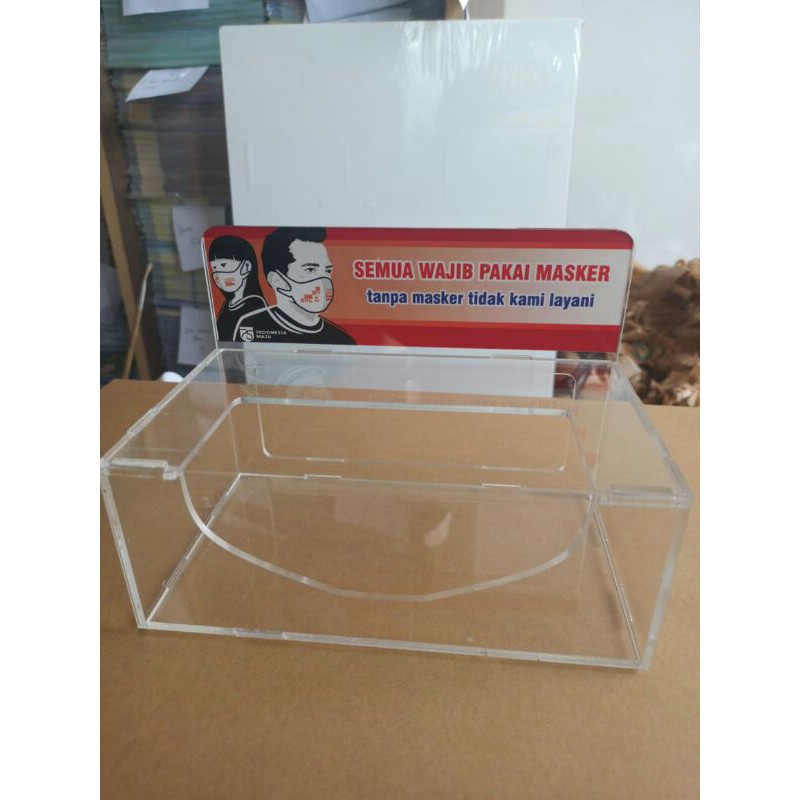 Akrilik Tempat Masker, Kotak Masker, Wadah Masker