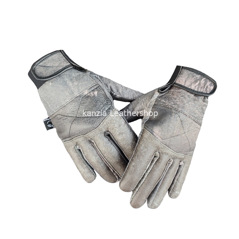 kanzia Leathershop Sarung Tangan Motor Kulit Full Jari Natural