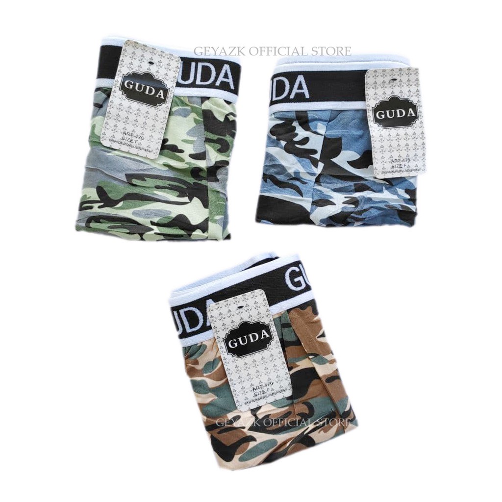 3 Pcs Celana Dalam Boxer Pria Motif Army