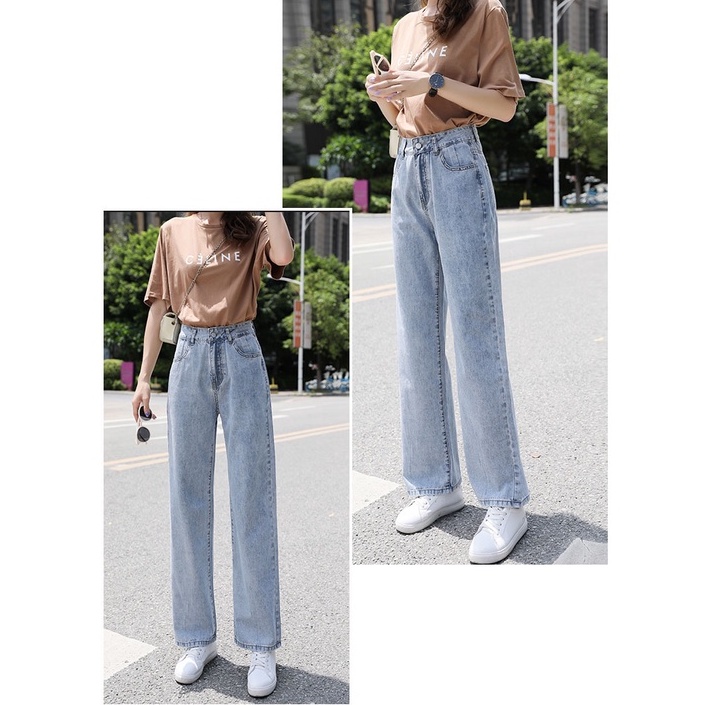 celana jeans wanita / celana jeans premium biru muda / korean style / termurah kekinian