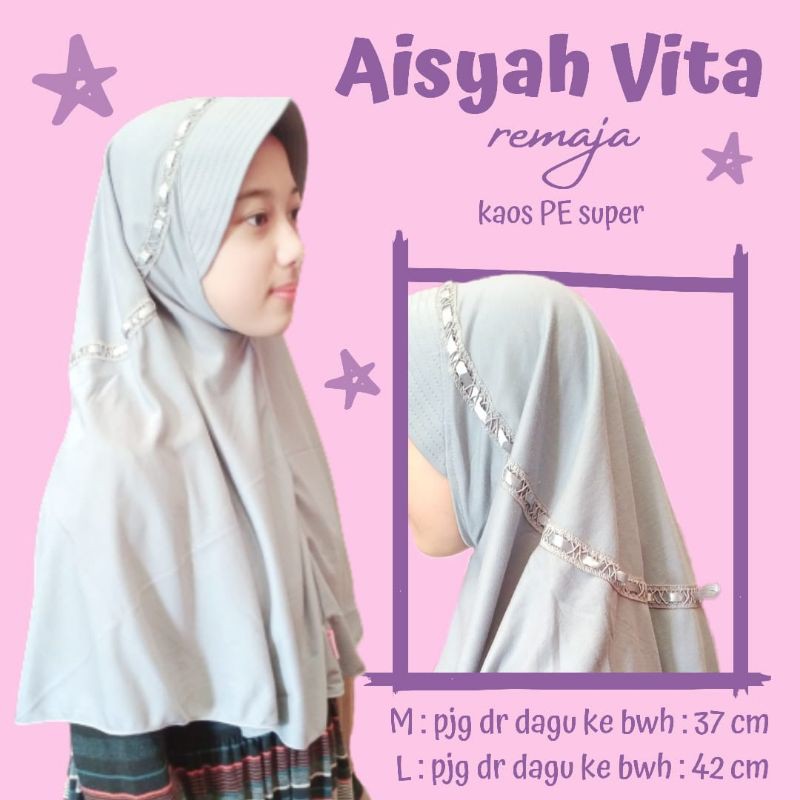 (10 - 13 thn) Jilbab Vania seri AISYAH VITA size L / kerudung anak kaos / hijab anak