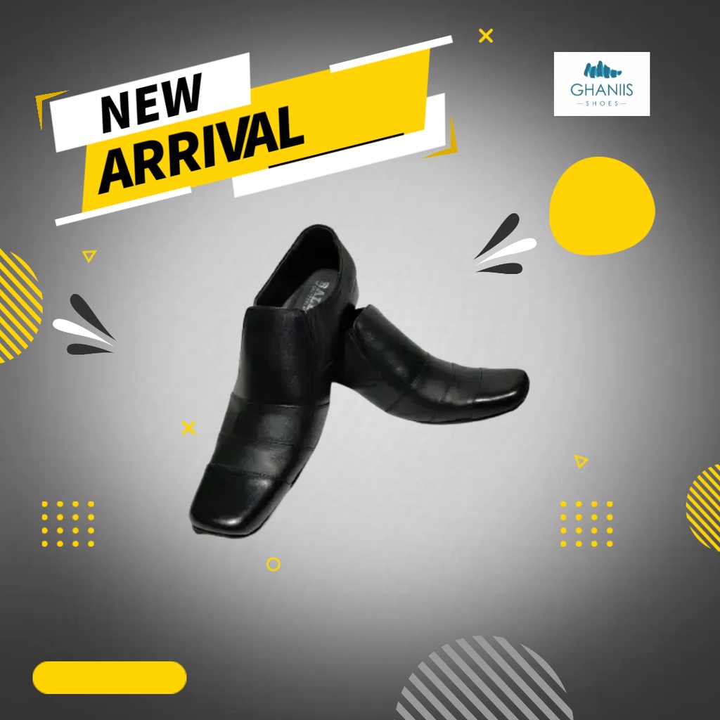 Sepatu Pantofeel Kulit Pria Merek Bally Warna Hitam