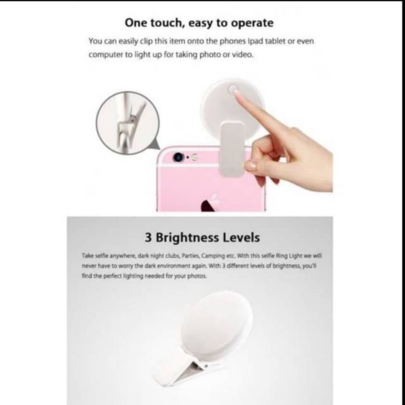 Lampu Selfie Mini Q LED Portable / Ringlight Selfie Smartphone