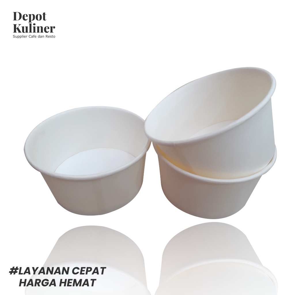 Paper Bowl 650 ml isi 1 pcs - Kertas Mangkok Sup Soup Rice Bowl