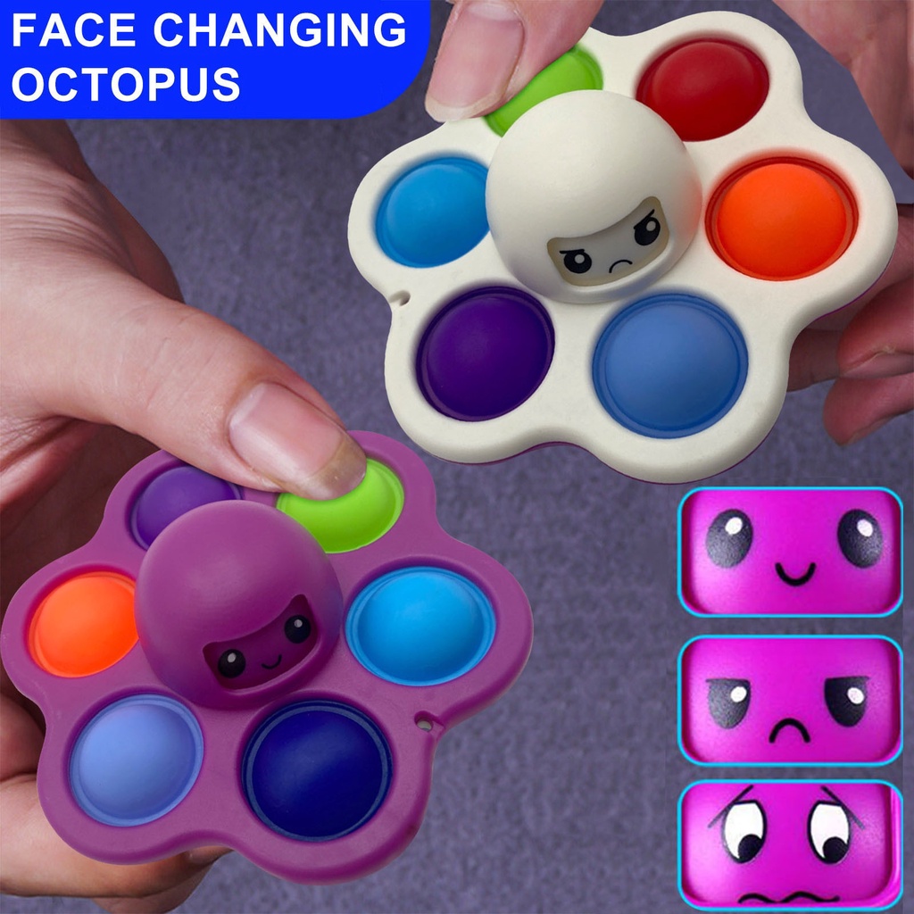 Fidget Pops Its Press Bubble Super Face-Changing Anti-Anxiety Fidget Toys Simple Dimple Popet Toy For Kids Adults Popsits