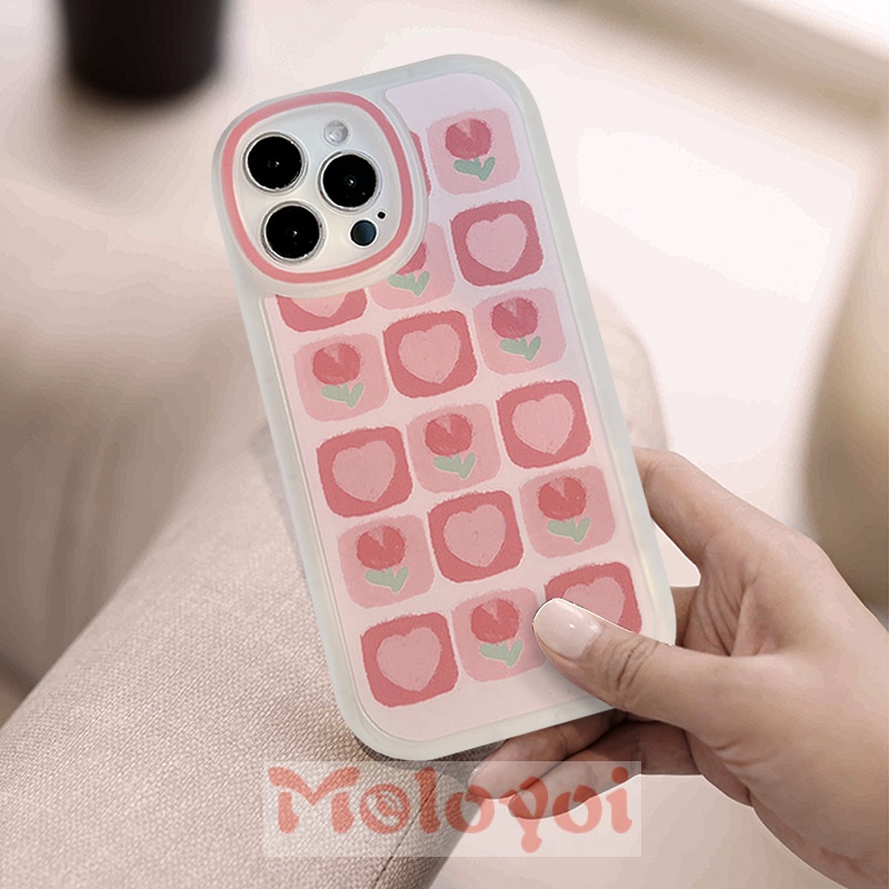 Soft Case TPU Motif Bunga Tulip Untuk IPhone 11 13 12 Pro Max 7 8 6 6s Plus XR XS Max X SE 2020