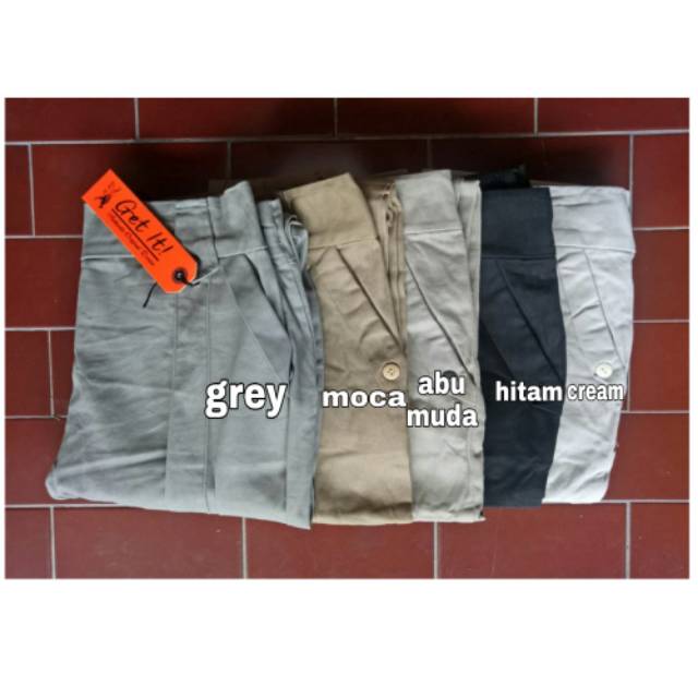 CELANA CHINOS CEWE JUMBO KATUN TWILL ELASTIS