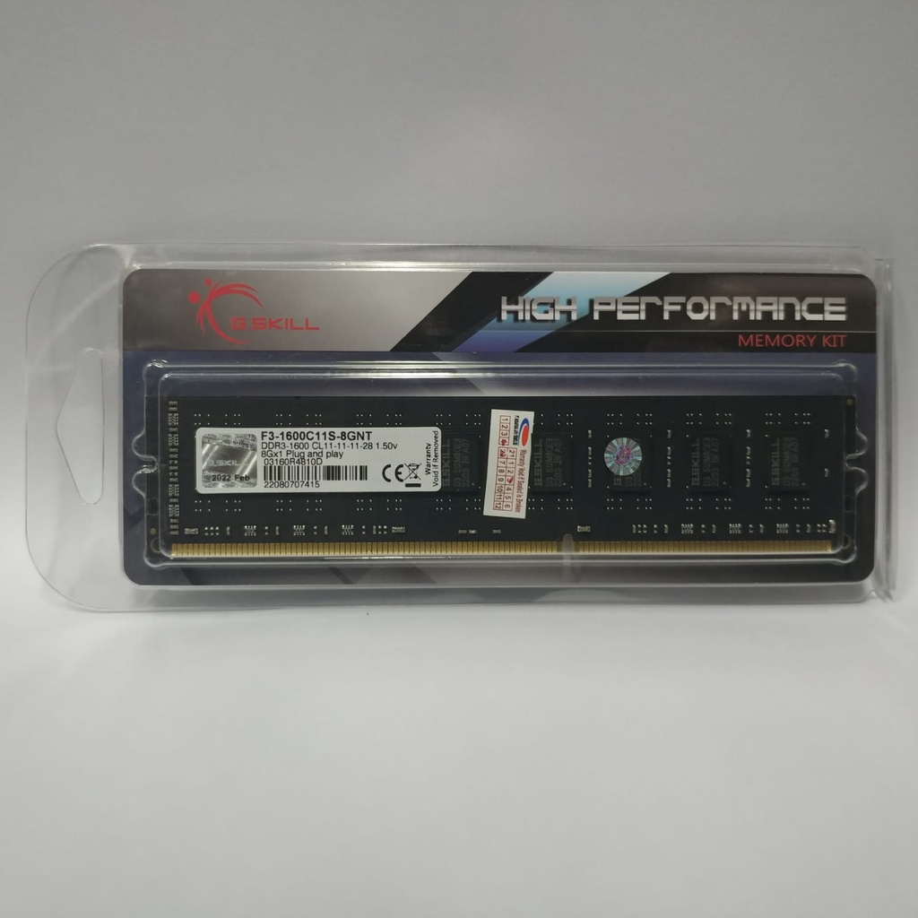 G Skill Value 8GB DDR3 1600MHz CL11 1.5V PC-12800 Longdimm Memory PC G.Skill