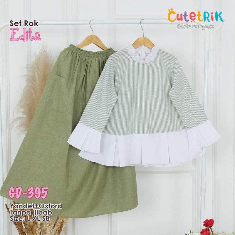 BISA COD BEST SELLER - CUTETRIK SETELAN BAJU MUSLIM ANAK PEREMPUAN TERBARU original Umur 5 6 7 8 9 10 11 12 13 14 tahun remaja terlaris realpict 2021 2022 warna pink ungu dusty pink mustard biru anak tanggung kuning biru terbaru MOCCA Dusty PINK COKLAT-Edita hijau GD-395