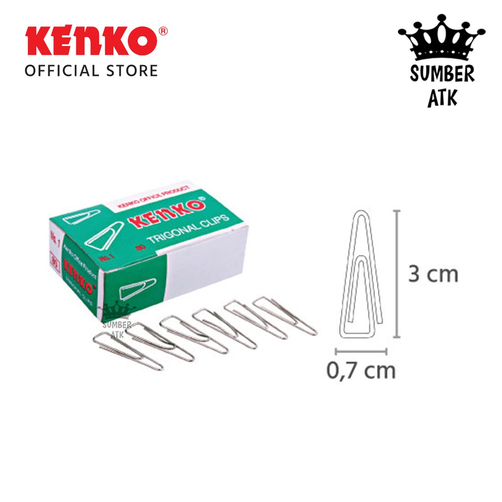 

KENKO Paper Clip TRIGONAL CLIP No. 1 / KLIP KERTAS - 1 BOX