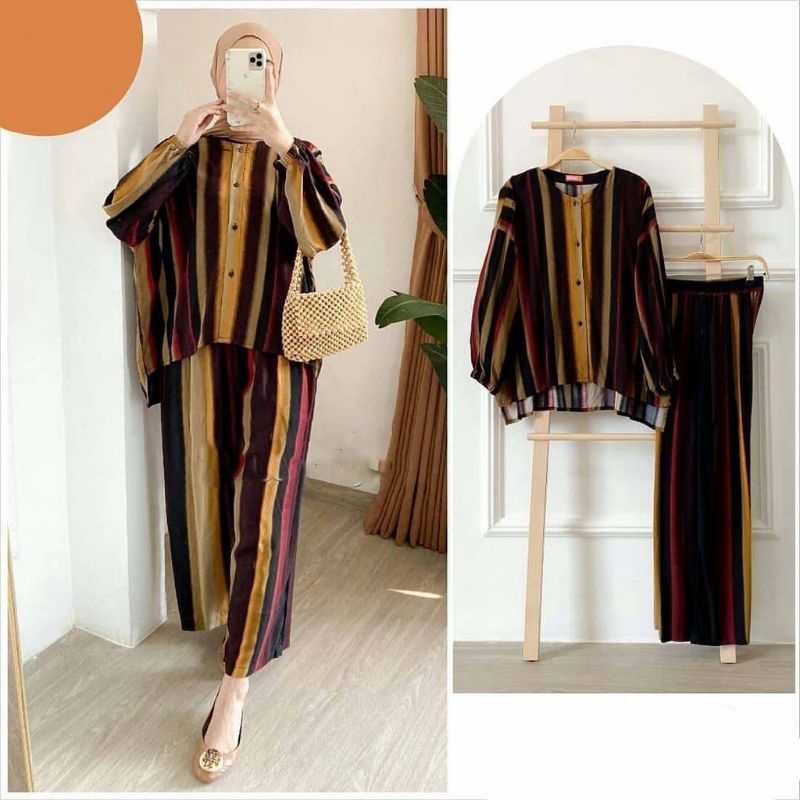 OMYRA ONE SET / KINAN LULU ESPANA LIVIA TARINA AVORA MADIA NACO ELINA ONE SET RAYON TIE DYE-Stria LD 110