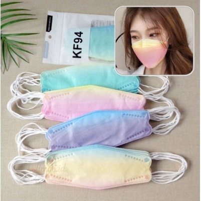 MASKER KF94 MOUSON 4PLY KOREA TIE DYE GRADASI PELANGI RAINBOW 1 KF94 KOREA IMPORT 4PLY