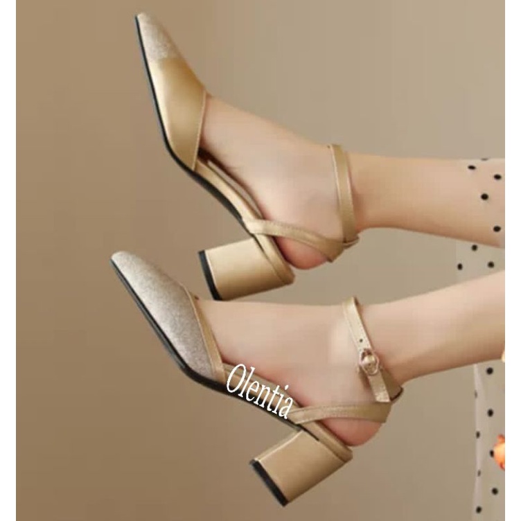 Sepatu Wanita Sepatu pesta Heels mules gliter RY 03