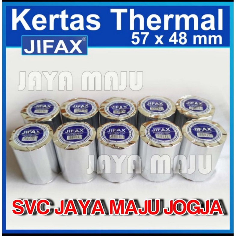 

10 ROLL -- 57 X 48 JIFAX KERTAS THERMAL DIRECT THERMAL TANPA RIBBON || 57X48 57MM X 48MM THERMAL ROLL MINI PRINTER THERMAL MESIN KASIR KERTAS STRUK ATM EDC ANTRIAN PELAYANAN KARCIS PARKIR STRUK KASIR CAFE RESTO TOKO PULSA TOKEN LISTRIK